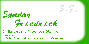 sandor friedrich business card